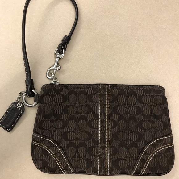 Coach Handbags - Coach signature brown wristlet